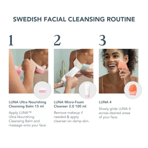 FOREO LUNA 4 Face Cleansing Brush  Firming Face Massager  Anti Aging Face Care  Enhances Absorption of Facial Skin Care Products  Simple Skin Care ToolsBalanced Skin Set