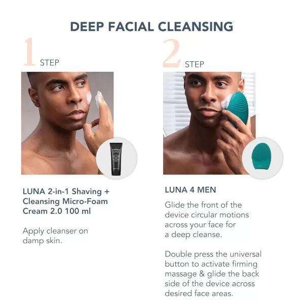 FOREO LUNA 4 Face Cleansing Brush  Firming Face Massager  Anti Aging Face Care  Enhances Absorption of Facial Skin Care Products  Simple Skin Care ToolsMen Set