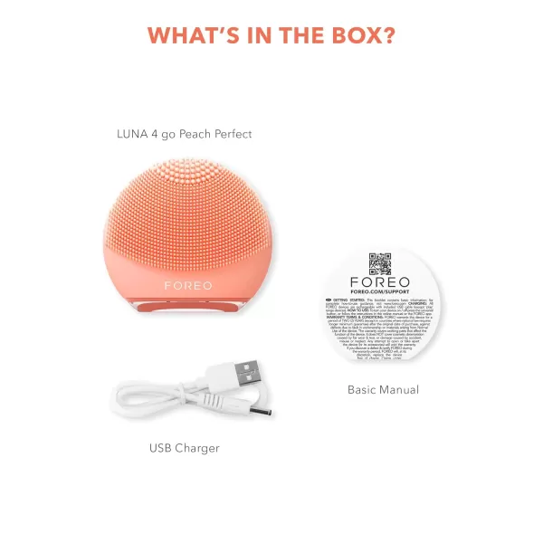 FOREO LUNA 4 go Face Cleansing Brush ampamp Firming Face Massager  Premium Face Care  Enhances Absorption of Facial Skin Care Products  Simple Skin Care Tools  For All Skin TypesPeach Perfect