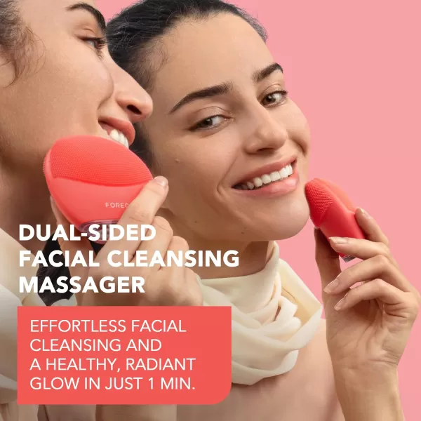 FOREO LUNA 4 mini Face Cleansing Brush ampamp Face Massager  Premium Face Care  Enhances Absorption of Facial Skin Care Products  Simple Skin Care Tools  for All Skin TypesCoral