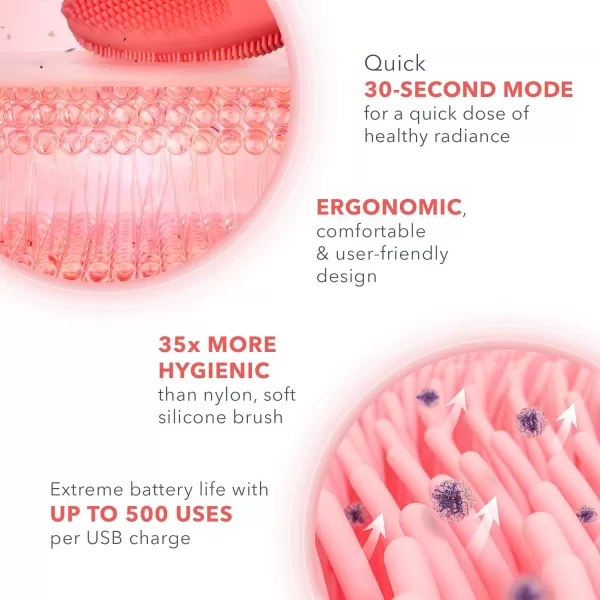 FOREO LUNA 4 mini Face Cleansing Brush ampamp Face Massager  Premium Face Care  Enhances Absorption of Facial Skin Care Products  Simple Skin Care Tools  for All Skin TypesCoral