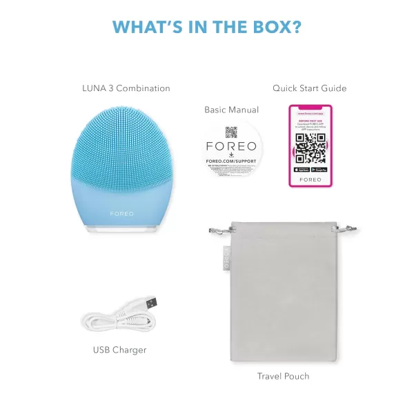 FOREO Luna 3 Facial Cleansing Brush  Anti Aging Face Massager  Enhances Absorption of Facial Skin Care Products  for Clean ampamp Healthy Face Care  Simple ampamp Easy  WaterproofCombination Skin