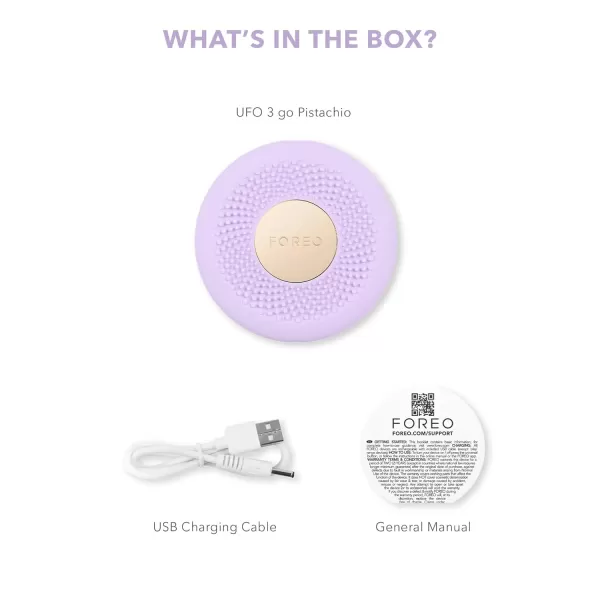 FOREO UFO 3 go  Compact 4in1 Full Facial LED Mask Treatment  Deep Moisturiser  Anti Aging Face Mask Beauty  Face MassagerLavender