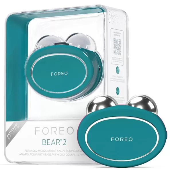 FOREO BEAR 2 Advanced Lifting ampamp Toning Microcurrent Facial Device  Anti Aging Face Sculpting Tool  Instant Face Lift  Firm ampamp Contour  NonInvasive Skin Care Tools  Increases Skin Care AbsorptionEvergreen