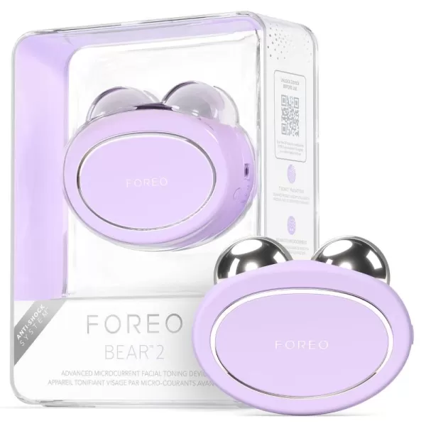 FOREO BEAR 2 Advanced Lifting ampamp Toning Microcurrent Facial Device  Anti Aging Face Sculpting Tool  Instant Face Lift  Firm ampamp Contour  NonInvasive Skin Care Tools  Increases Skin Care AbsorptionLavender