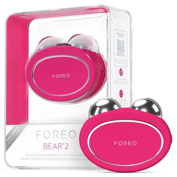 FOREO BEAR 2 Advanced Lifting ampamp Toning Microcurrent Facial Device  Anti Aging Face Sculpting Tool  Instant Face Lift  Firm ampamp Contour  NonInvasive Skin Care Tools  Increases Skin Care AbsorptionFuchsia