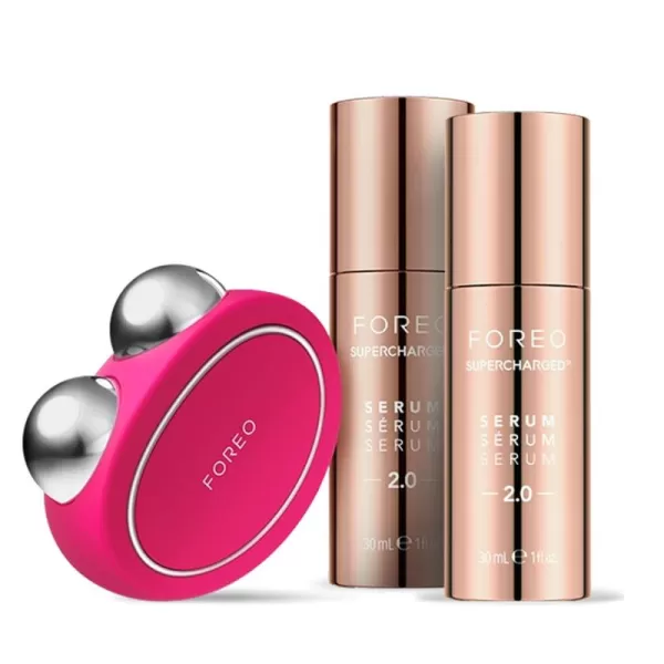 FOREO Bear Microcurrent Facial Device  Face Sculpting Tool  Instant Face Lift  Firm ampamp Contour  NonInvasive  Increases Absorption of Facial Skin Care ProductsFuchsia Bundle