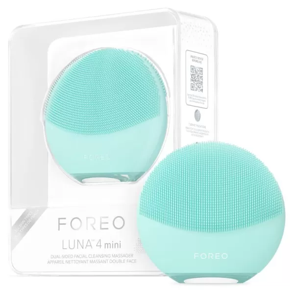 FOREO LUNA 4 mini Face Cleansing Brush ampamp Face Massager  Premium Face Care  Enhances Absorption of Facial Skin Care Products  Simple Skin Care Tools  for All Skin TypesArctic Blue