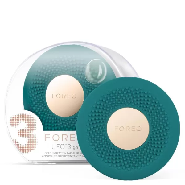 FOREO UFO 3 go  Compact 4in1 Full Facial LED Mask Treatment  Deep Moisturiser  Anti Aging Face Mask Beauty  Face MassagerEvergreen