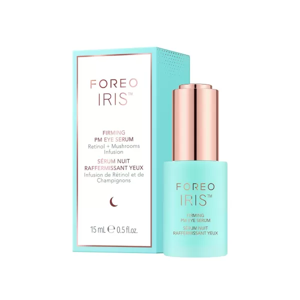 Foreo IRIS Firming PM Eye Serum  Retinol  Mushroom Extract  Vitamin E  Bakuchiol  Travel size Eye Treatment Products  Dark Circles ampamp Eye Bags  Fragrance Free  All Skin Types  05 oz