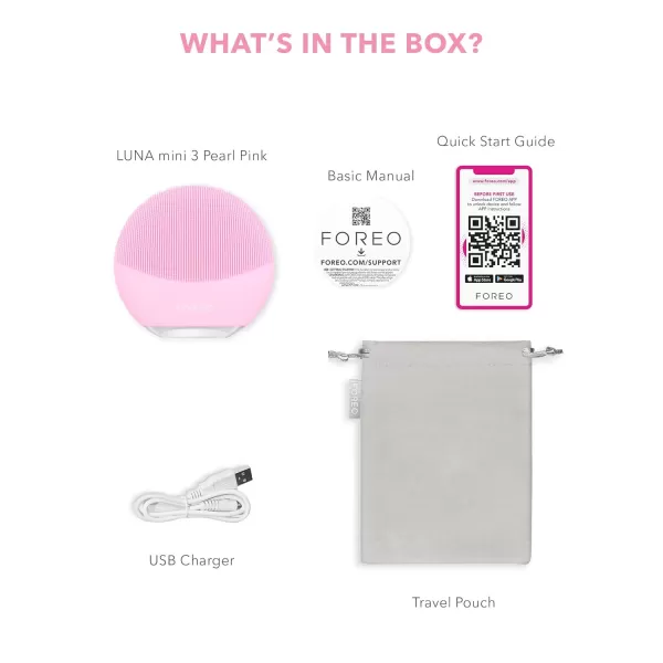 FOREO Luna Mini 3  Premium Facial Cleansing BrushPearl Pink