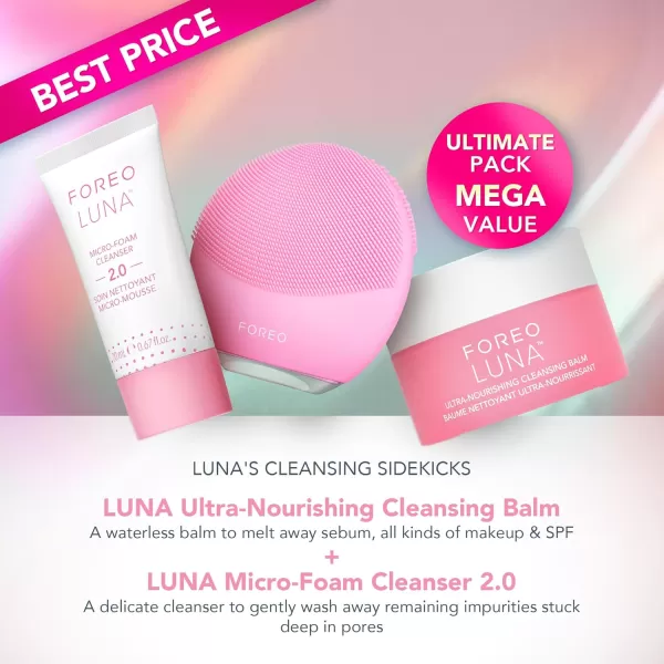 FOREO Luna Mini 3  Premium Facial Cleansing BrushPearl Pink bundle