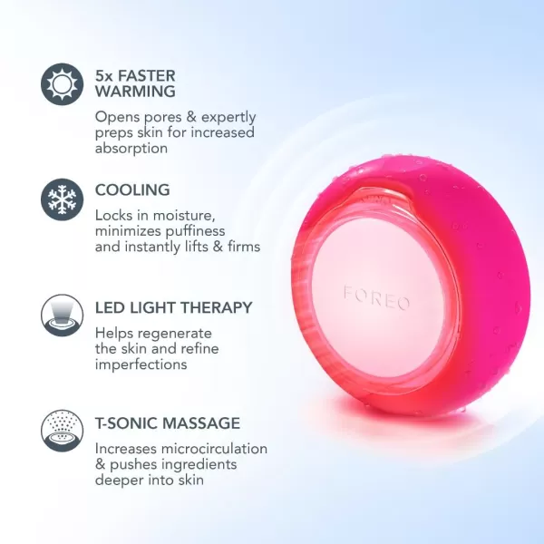 FOREO UFO 2 Red Light Therapy for Face  Anti Aging Face Moisturizer and Dark Spot Remover  for Deep Facial Hydration  Full LED Spectrum  FuchsiaFuchsia