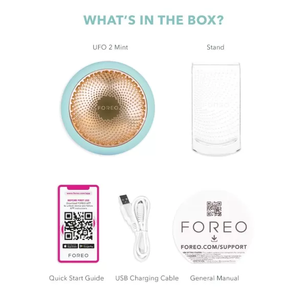 FOREO UFO 2 Red Light Therapy for Face  Anti Aging Face Moisturizer and Dark Spot Remover  for Deep Facial Hydration  Full LED Spectrum  FuchsiaMint