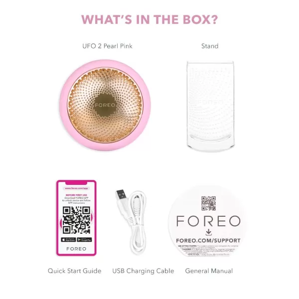 FOREO UFO 2 Red Light Therapy for Face  Anti Aging Face Moisturizer and Dark Spot Remover  for Deep Facial Hydration  Full LED Spectrum  FuchsiaPearl Pink