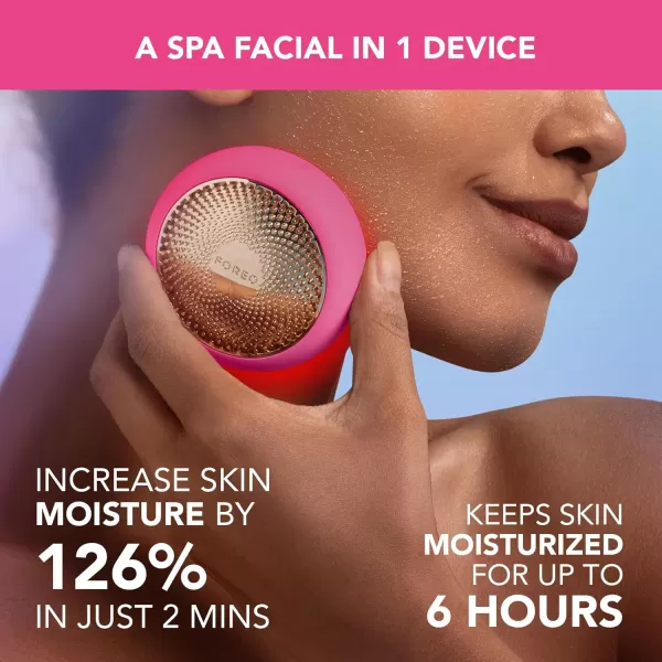 FOREO UFO 3 Deep Face Moisturiser  5in1 Facial Spa  Red Light Warming Cooling Face Massage Anti Aging  Face Mask Skin Care  Pearl PinkFuchsia