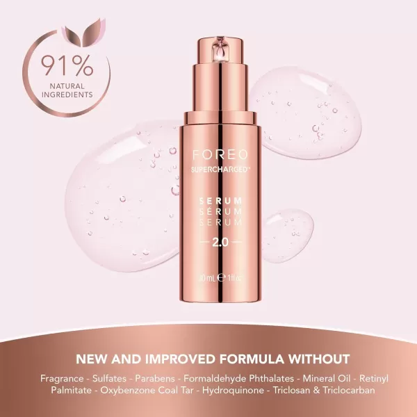 imageFOREO SUPERCHARGED SERUM 20  Microcurrent Conductive Gel  Hyaluronic Acid Serum for Face  Squalane  Rejuvenating ampamp Hydration  Vegan ampamp Crueltyfree  All Skin Types  1 floz