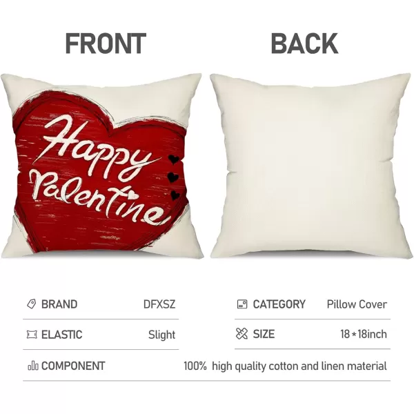 DFXSZ Valentines Day Pillow Covers 18x18 Love Sweet Heart Kiis Hug Happy Valentine Day Throw Pillow Covers Pillowcase for Sofa Couch Home Decoration