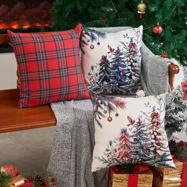 DFXSZ Christmas Pillow Covers 18x18 Inch Set of 2 Christmas Tree Decorative Throw Pillows Winter Christmas Decor for Home Couch TH35B18Blue