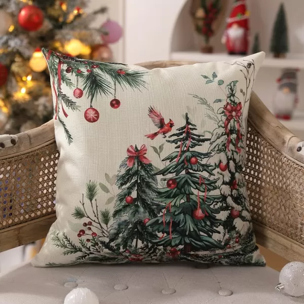DFXSZ Christmas Pillow Covers 18x18 Inch Set of 2 Christmas Tree Decorative Throw Pillows Winter Christmas Decor for Home Couch TH35B18Green