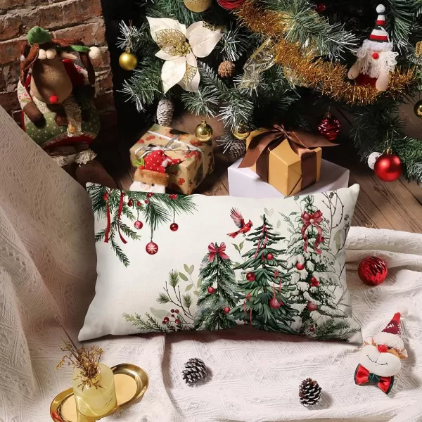 DFXSZ Christmas Pillow Covers 18x18 Inch Set of 2 Christmas Tree Decorative Throw Pillows Winter Christmas Decor for Home Couch TH35B18Green