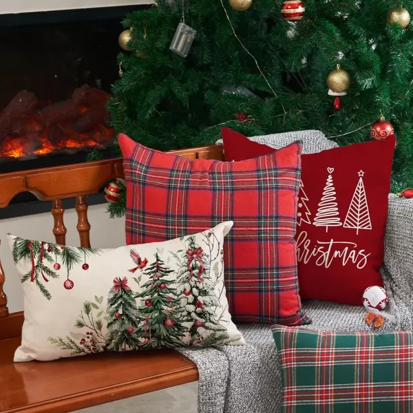 DFXSZ Christmas Pillow Covers 18x18 Inch Set of 2 Christmas Tree Decorative Throw Pillows Winter Christmas Decor for Home Couch TH35B18Green