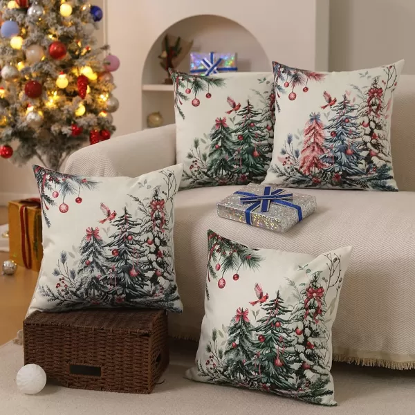 DFXSZ Christmas Pillow Covers 18x18 Inch Set of 2 Christmas Tree Decorative Throw Pillows Winter Christmas Decor for Home Couch TH35B18Green