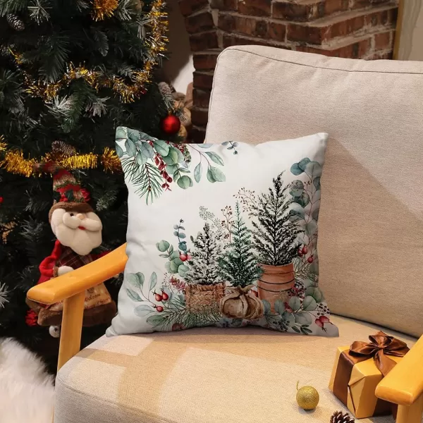 DFXSZ Christmas Pillow Covers 18x18 Inch Set of 2 Christmas Tree Decorative Throw Pillows Winter Christmas Decor for Home Couch TH35B18White