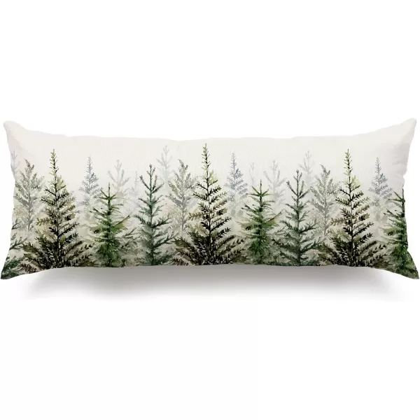 DFXSZ Christmas Pillow Covers 18x18 inch Set of 2 Watercolor Blue Green Christmas Tree Rustic Style Nature Forest Print Decorative Throw Pillows Winter Christmas Decor TH32B18Black Green