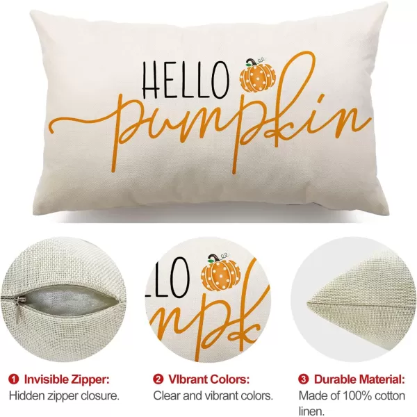 DFXSZ Fall Pillow Covers 12x20 inch Linen Autumn Hello Pumpkin Throw Pillow Covers for Sofa Bedroom Outdoor Farmhosue Cushion Home DecorationB5