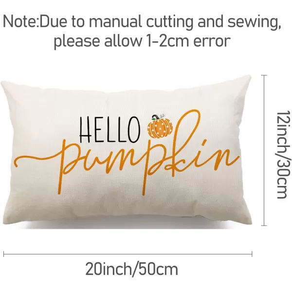 DFXSZ Fall Pillow Covers 12x20 inch Linen Autumn Hello Pumpkin Throw Pillow Covers for Sofa Bedroom Outdoor Farmhosue Cushion Home DecorationB5