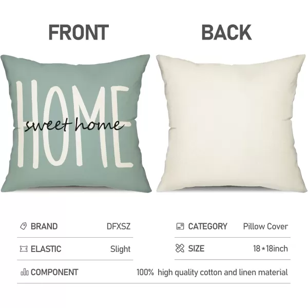 DFXSZ Farmhouse Pillow Covers 16x16 Set of 4Eucalyptus Leaves Decorations Truck Vase Home Sweet Home Linen Cushion Case Gifts for Home DecorD