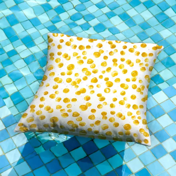 DFXSZ Outdoor Pillow Covers 20x20 Inch Set of 2 Black Polka Dot Decor Waterproof Throw Pillow Covers Farmhouse Outdoor Waterproof Pillow Covers Decor for Patio Funiture Garden Sofa CouchYellow