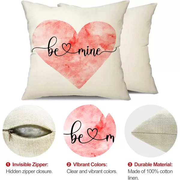 DFXSZ Valentines Day Pillow Covers 18x18 Inch Set of 4 Pink Love Heart Hello Valentine Gnome Throw Pillow Covers Happy Valentine Decorative Throw Pillows Valentines Day Decorations