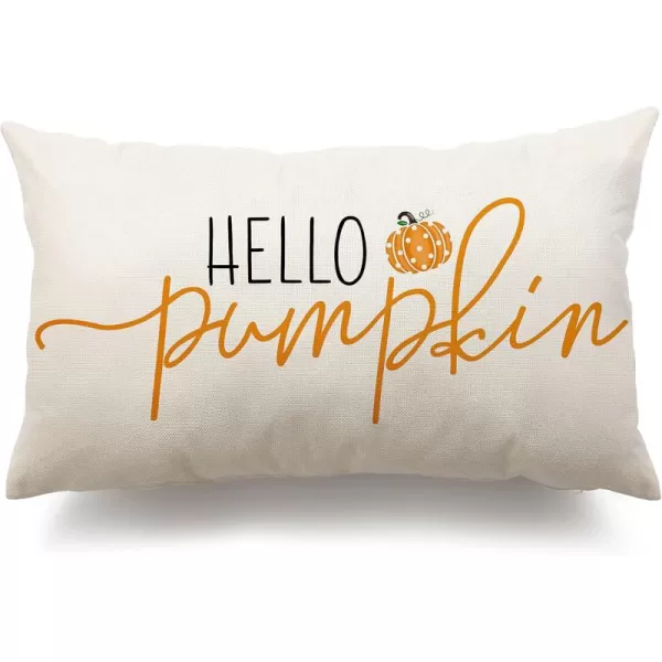 DFXSZ Fall Pillow Covers 12x20 inch Linen Autumn Hello Pumpkin Throw Pillow Covers for Sofa Bedroom Outdoor Farmhosue Cushion Home DecorationB5