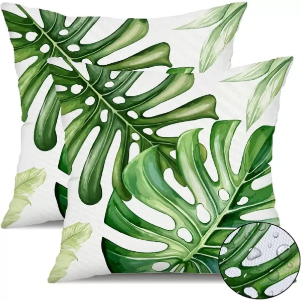 DFXSZ Outdoor Pillow Covers 18x18 Inch Set of 2 Colorful Paisley Decor Waterproof Throw Pillow Covers Farmhouse Outdoor Waterproof Pillow Covers Decor for Patio Funiture Garden Sofa Couch 7AGreen2