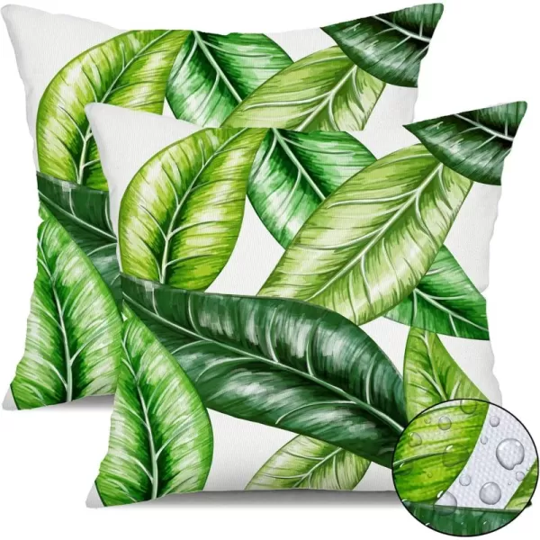 DFXSZ Outdoor Pillow Covers 18x18 Inch Set of 2 Colorful Paisley Decor Waterproof Throw Pillow Covers Farmhouse Outdoor Waterproof Pillow Covers Decor for Patio Funiture Garden Sofa Couch 7AGreen
