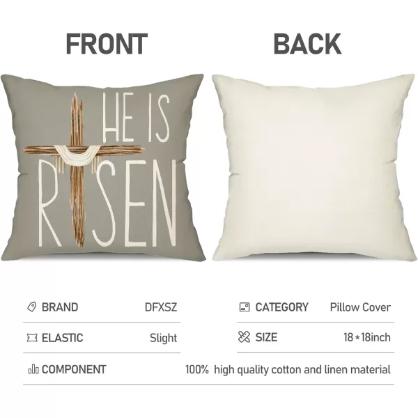 DFXSZ Easter Pillow Covers 18x18 Set of 4 He is Risen Pillow Covers Throw Pillows Bless Our Home for Sofa Couch Home Decoration