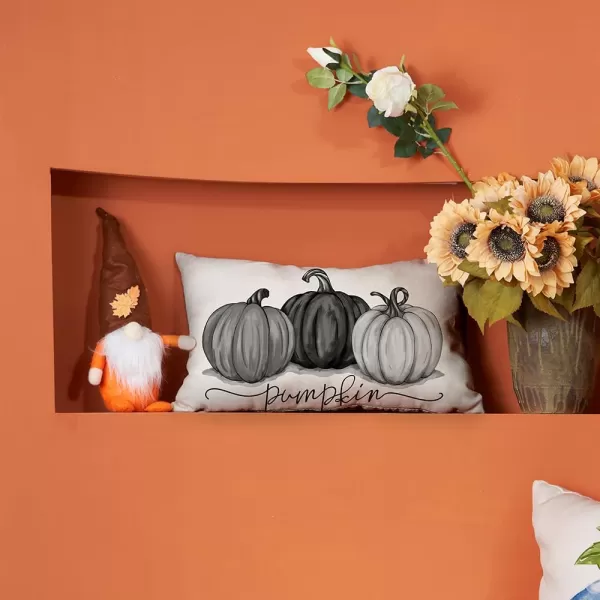 DFXSZ Fall Pillow Covers 12x20 Inch Fall Autumn Thanksgiving Ink Painting Blue Pumpkins Lumbar Pillowcase Cotton Linen DecorativeDecoration for Home CouchBlack