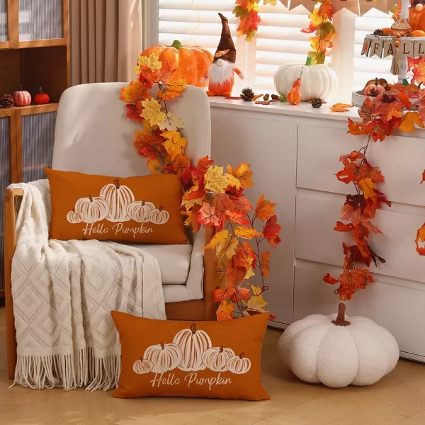 DFXSZ Fall Pillow Covers 12x20 Inch Fall Autumn Thanksgiving Orange Pumpkins Lumbar Pillow Covers Polyester Fall Decoration for Home Couch YZT71A12Five Orange Pumpkins