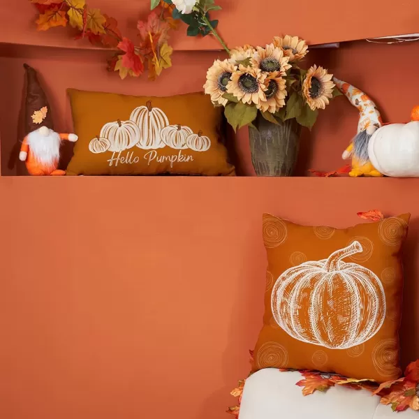 DFXSZ Fall Pillow Covers 12x20 Inch Fall Autumn Thanksgiving Orange Pumpkins Lumbar Pillow Covers Polyester Fall Decoration for Home Couch YZT71A12Five Orange Pumpkins