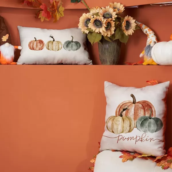 DFXSZ Fall Pillow Covers 12x20 Inch Fall Autumn Thanksgiving Orange Pumpkins Lumbar Pillow Covers Polyester Fall Decoration for Home Couch YZT71A12Orange White Green Pumpkin