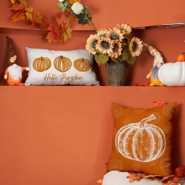 DFXSZ Fall Pillow Covers 12x20 Inch Fall Autumn Thanksgiving Orange Pumpkins Lumbar Pillow Covers Polyester Fall Decoration for Home Couch YZT71A12Orange Lines Pumpkin