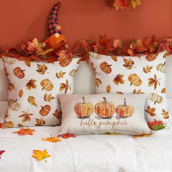 DFXSZ Fall Pillow Covers 12x20 Inch Fall Autumn Thanksgiving Orange Pumpkins Lumbar Pillow Covers Polyester Fall Decoration for Home Couch YZT71A12Orange Oil Paint Pumpkin