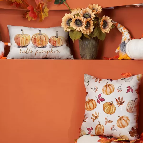 DFXSZ Fall Pillow Covers 12x20 Inch Fall Autumn Thanksgiving Orange Pumpkins Lumbar Pillow Covers Polyester Fall Decoration for Home Couch YZT71A12Orange Oil Paint Pumpkin
