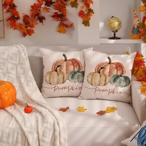 DFXSZ Fall Pillow Covers 12x20 Inch Fall Autumn Thanksgiving Orange Pumpkins Lumbar Pillow Covers Polyester Fall Decoration for Home Couch YZT71A12Orange White Green Pumpkin