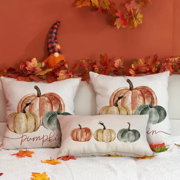 DFXSZ Fall Pillow Covers 12x20 Inch Fall Autumn Thanksgiving Orange Pumpkins Lumbar Pillow Covers Polyester Fall Decoration for Home Couch YZT71A12Orange White Green Pumpkin
