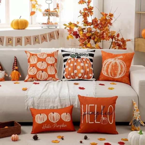 DFXSZ Fall Pillow Covers 12x20 Inch Fall Autumn Thanksgiving Orange Pumpkins Lumbar Pillow Covers Polyester Fall Decoration for Home Couch YZT71A12Three Orange Pumpkins