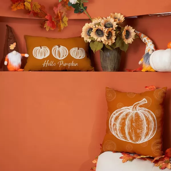 DFXSZ Fall Pillow Covers 12x20 Inch Fall Autumn Thanksgiving Orange Pumpkins Lumbar Pillow Covers Polyester Fall Decoration for Home Couch YZT71A12Three Orange Pumpkins