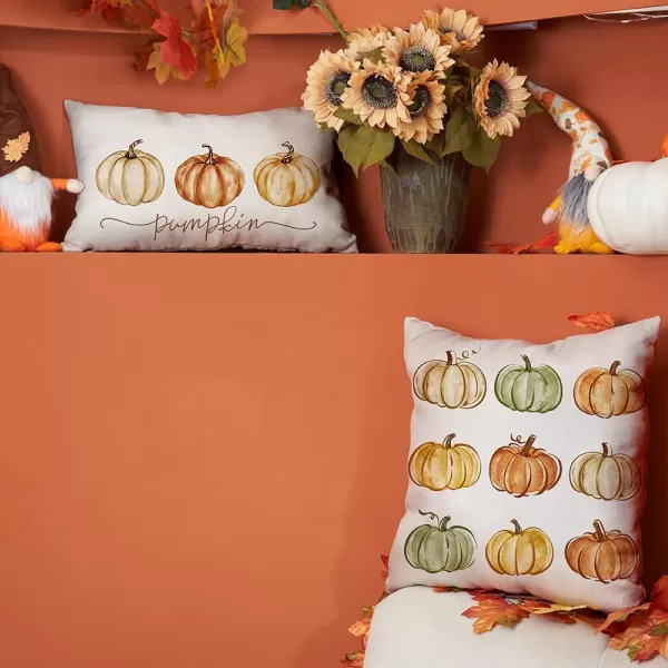 DFXSZ Fall Pillow Covers 12x20 Inch Fall Autumn Thanksgiving Orange Pumpkins Lumbar Pillow Covers Polyester Fall Decoration for Home Couch YZT71A12Three Color Pumpkins